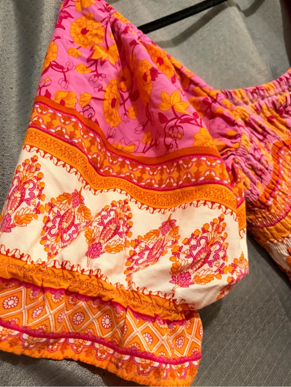 ✨ 3/$20 Pink & Yellow Floral Smocked Dress Sz 2XL - Picture 5 of 7